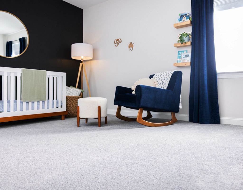 Blue chair on carpet floor | Carpet Your World